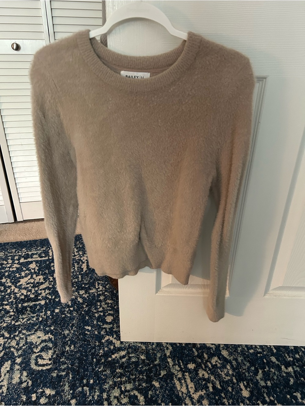 Bailey 44 Fuzzy Taupe Crewneck Sweater